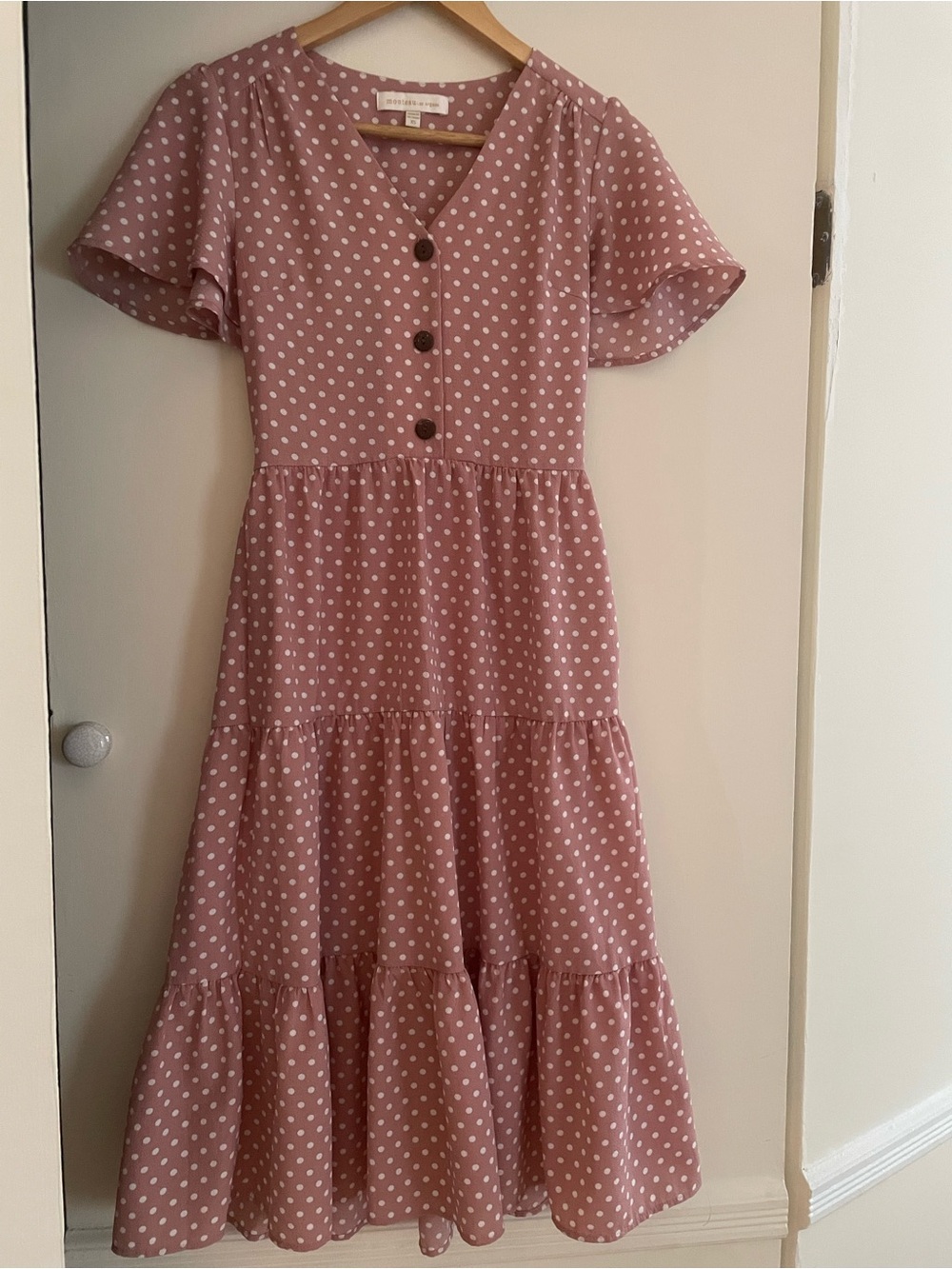 Monteau Polka Dot Midi Dress